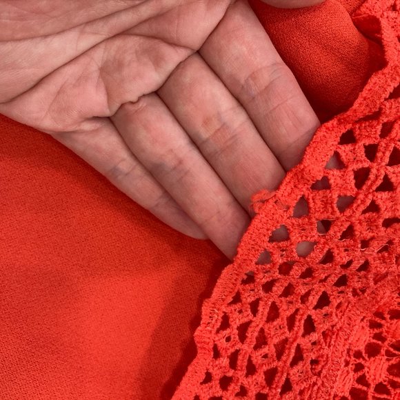 Red Orange Missguided Peplum Dress - Picture 3 of 7